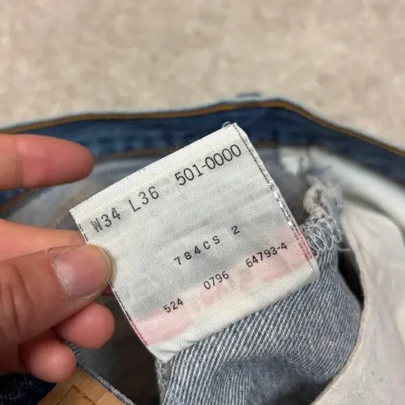 Vintage 90s Levi's 501xx Straight Leg Jeans 34x36 (32x33) Made in USA - Picture 11 of 14